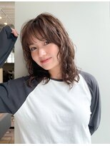 カフ(CAF) CAF 照下 ウェットヘア パーマ ミディアム 大阪