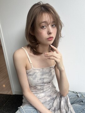 ユーフォリア 渋谷グランデ(Euphoria SHIBUYA GRANDE) マロンベージュ　ケアブリーチ　顔周りレイヤー　外はねロブ