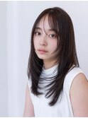 20代30代大人かわいい小顔くびれレイヤーカット黒髪前髪韓国風