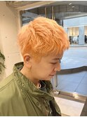 ハイトーンショートベリーショートオレンジヘアペールトーン