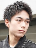 スパイキーショートビジネスショートツイストパーマ刈り上げ30代