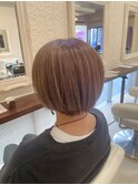 ミルキーベージュ丸みショート  @木原 4.18