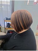 アンブレラカラー　オレンジベージュ　ショート