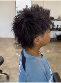 メンズスパイラルパーマキッズカットハイライトカラー