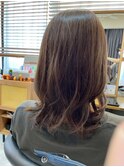 レイヤーカット/艶髪ウェーブ/ナチュラルブラウン