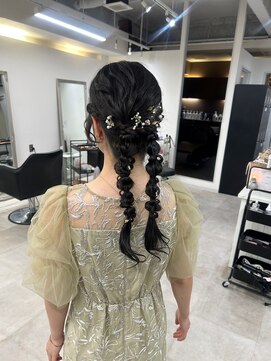 クレム 博多駅店(ChLem) ヘアアレンジ　ヘアセット　あみおろし　ツインあみおろし