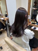 ステラバイケンジ(STELLA by KENJE)&nbsp;韓国風レイヤーカット艶カラーローズブラウン前髪カット