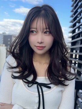 髪質改善サロン hearts. 熊本/縮毛矯正/レイヤーカット/ショートボブ【ハーツ】 ブリーチなし/髪質改善/スモーキーブラウン/ダークブラウン/前髪