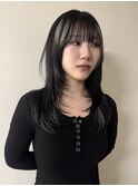 ハッシュカットレイヤーカットデザインカラーハイライトカラー