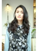 黒髪ベース..８レベルのハイライトでゆるフワなロングスタイル＊