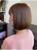 【ミニボブ】髪質改善と明るい白髪染め