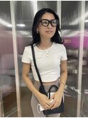 一時的暗髪　ミディアムレイヤー