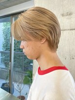 韓国風メンズメルクティーベージュダブルカラーハイトーンカラー