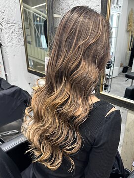 リア(riah) 似合わせハイライト/透明感/外国人風カラー/ロング