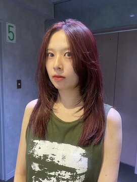 ヨーク(YOKE) 【YOKE】暖色/ボルドー/ピンクレッド/wカラー/レイヤーカット