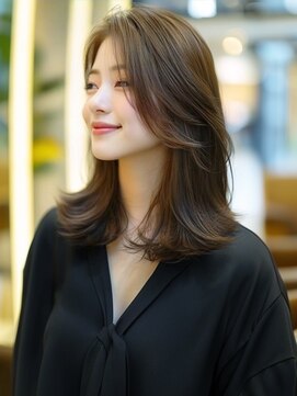 アルトリスト(Altruist Aging×HAIR&SPA) ★ダークアッシュ大人ガーリーボブ着物ミディアムレイヤーカット