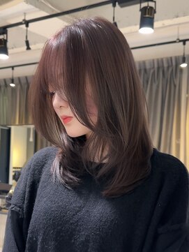 ジアン テラス(GIEN TERRASSE) レイヤーカットラベンダーブラウン韓国ヘアー梅田/岸本理希