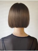 20代30代ミニボブココアブラウン小顔美肌ストレート丸み