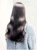 大人可愛いブリーチなしラベンダーグレージュカラーふわミディ