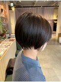 チェリーブラウン美シルエットショートボブ