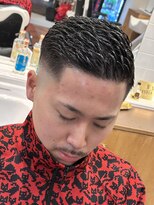 ゼロスバーバー(0's BARBER SHOP)&nbsp;20代30代◎清潔感フェードアイロンパーマ×アップバング