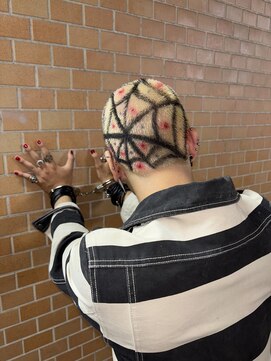 ヘア ヴァーゴ(Hair vago) buzz art spider web/punk style