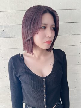 ルノン フィージュ(LUNON fieju) 暗めカラーグランマッシュデザインカラーフェイスフレーミング