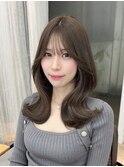 レイヤーカット顔まわり前髪セミロング20代30代40代