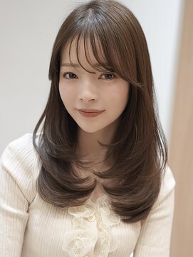 バイオレットジェム(Violet`jem) ロングレイヤー顔まわりカットアッシュグレージハイレイヤー