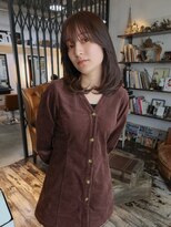 トレンチ(TRENCH)&nbsp;【 TSUJI 】ブラウン レイヤー サイドバング 黒髪卒業