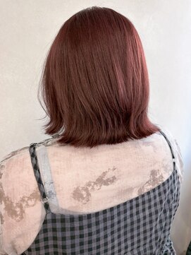 ミュラ(mulah) ブリーチなしダブルカラーラベンダーピンク*ミディアムボブ