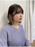 イヤリングカラー×くびれボブ