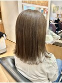 髪質改善ストレート×オリーブベージュカラー
