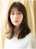 ダークブラウン/チョコレートブラウン/無造作/外国人風/透明感e