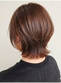 小顔見せくびれショートレイヤー×外ハネボブ艶髪大人ナチュラル