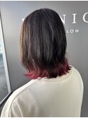 ダークパープル/ナチュラルショート/夏のヘアアレンジ/豊田