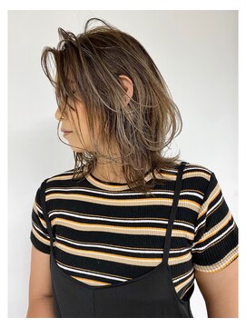 スティードトーキョー(Steed Tokyo) highlight barayage"milk tea grege" × midium【Steed/立川】