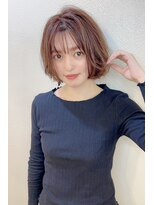 【重山】濡れ髪くすみブルーオリーブカラーレイヤーミディアム