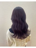 モルニ(MORNI) パープルカラー_マロンベージュ Aラインボブ かきあげ