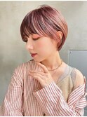 ACE 横浜　耳掛けハンサムショート×ブラットピンクアッシュ