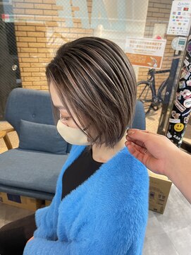 ラフ(LAFF) #バレイヤージュ#グレージュカラー#ボブウルフ#ココアベージュ