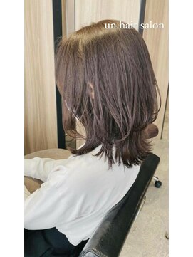 アン たまプラーザ(un) くびれミディアム/イルミナカラー/髪質改善オージュア