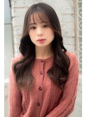 韓国風くびれレイヤーカット ロングレイヤー グレージュ
