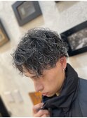 かきあげセンターパート×ツイストスパイラルパーマ