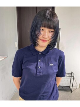 ニコフクオカヘアーメイク(NIKO Fukuoka Hair Make) 《NIKO》ボブレイヤー×落とせる黒でつくるデザインカラー