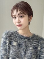 ノラギンザユー(NORA GINZA/U)&nbsp;丸みショートマッシュコンパクト黒髪ベージュショート前髪あり