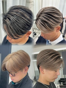 エトワール(ETOILE) 神戸三ノ宮メンズバレイヤージュハイライト全頭ブリーチ