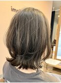 レイヤーボブ　ミディアムヘア　刈谷　美容院