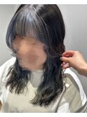 フェイスフレーミング/インナーカラー/マリンブルー/夏カラー