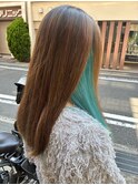 インナーカラー ブリーチ ミントグリーン